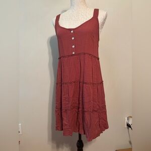 Derek Heart Rust Tiered Mini Dress
